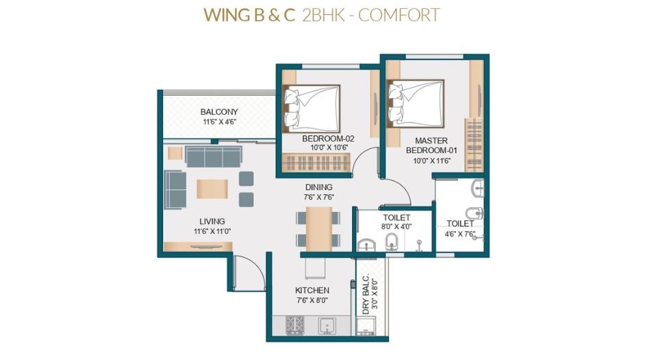 Royal-Namoville-2BHK- Comfort
